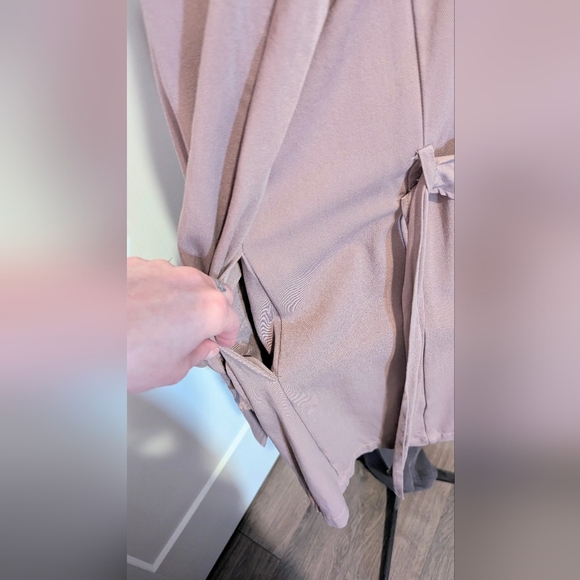 Thread & Supply Womens Jacket Medium Wrap Coat Belted Pink Mauve 100% Cotton - Picture 4 of 8